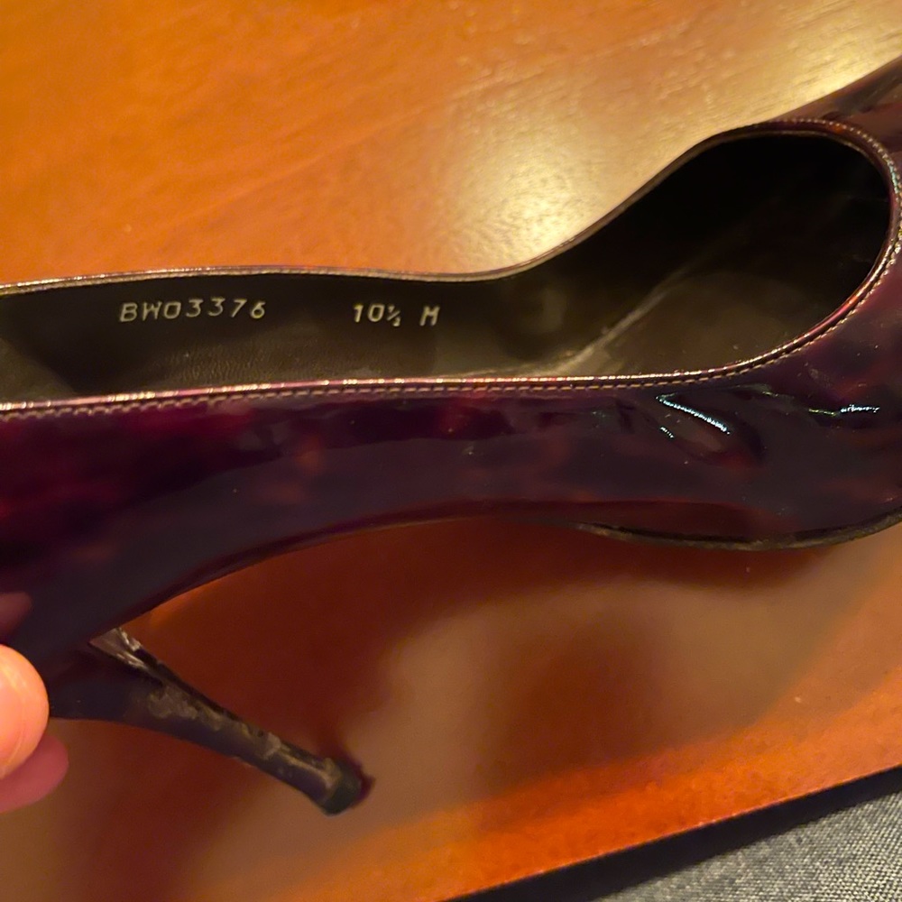 Stuart Weitzman Peep Toe Tortoiseshell Heels - image 2